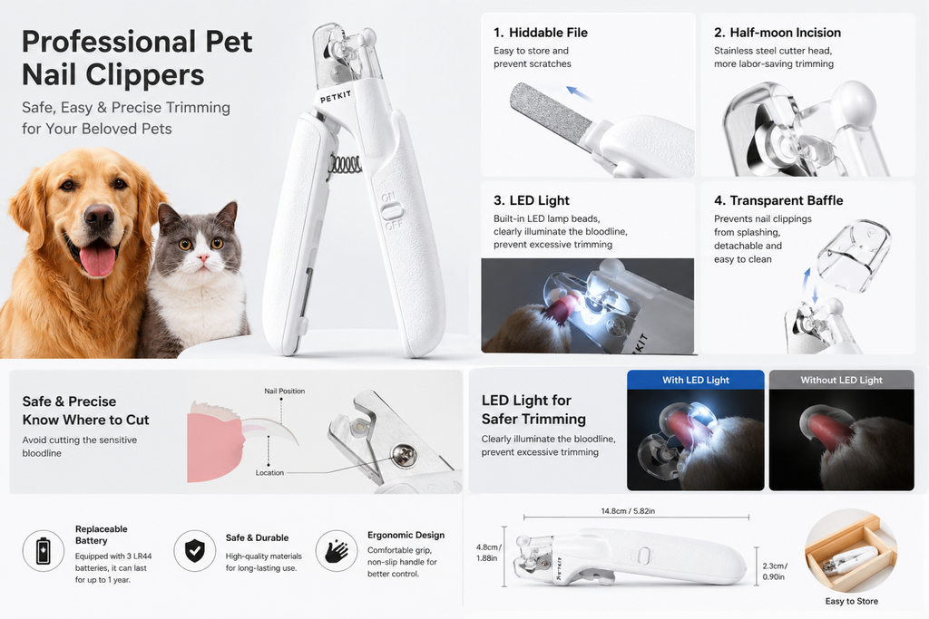 2-in-1 LED Pet Nail Clipper & Grinder