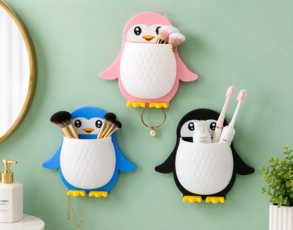 Cute Penguin Wall Organizer Holder (Set of 3 Colours)